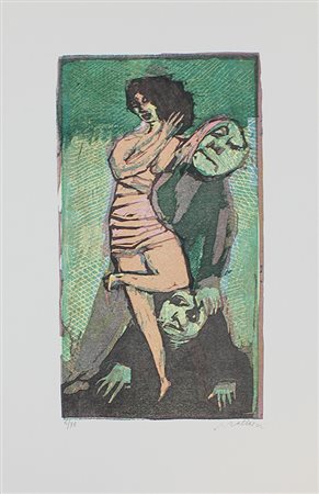 Maccari Mino Senza titolo litografia su carta, cm. 51x35, es. 5/78 firmata in...