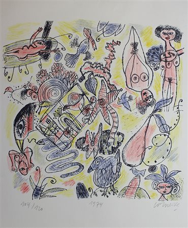 Corneille Senza titolo, 1974 litografia su carta, cm. 60x50, es. 104/120...