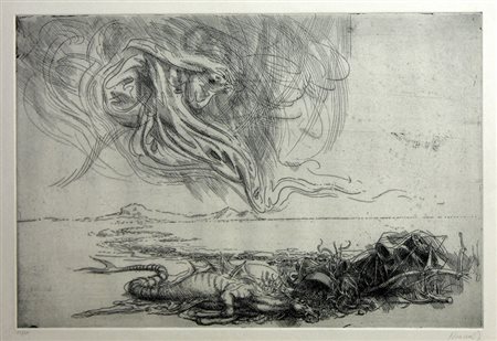 Tommasi Ferroni Riccardo Ippogrifo incisone su carta, cm. 50x70, es. 39/40...