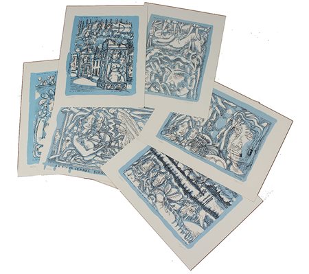 Zancanaro Tono Gli sguardi i fatti e Senhal, 1969 cartella di 9 litografie a...