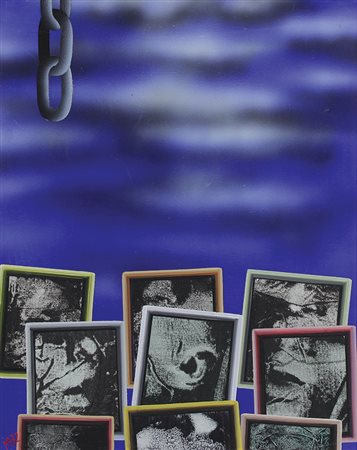 Benedetti Mario Al confine di un paesaggio, 1972 olio su tela, cm 50x40...