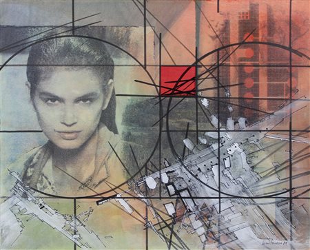 Ferrari Loris Senza titolo, 1989 tecnica mista e applicazione su carta, cm...