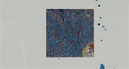 Benuzzi Bruno Felici quando piove tecnica mista su carta, cm 21,5x41 firmata...