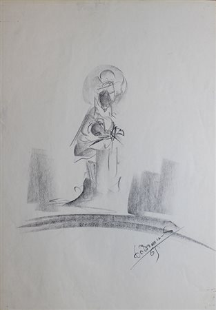 De Sanctis Senza titolo, 1969 grafite su carta, cm. 49x34 firmata e datata in...