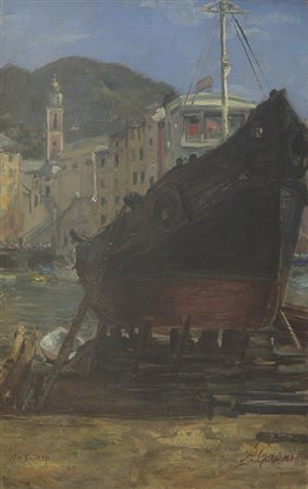 Annoni Arnaldo Camogli, 1959 olio su compensato, cm. 50x35 firmato in basso a...