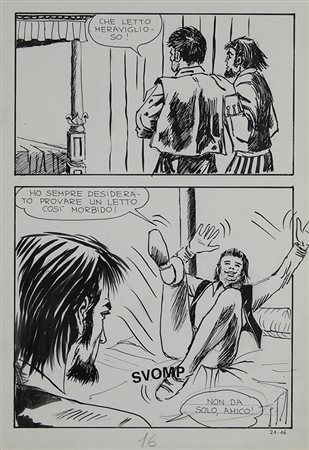 Manara Milo Jolanda ed Almaviva, (1971/74) china su cartoncino, cm 35x25...