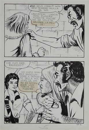 Manara Milo Jolanda ed Almaviva, (1971/74) china su cartoncino, cm 35x25...