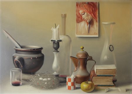 Grossi Proferio Natura morta, 1978 olio su tavola, cm 50x70 firmato e datato...