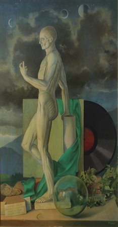 Mezzoli Olmedo Persistente unità con l'universo in marcia, 1965 olio su...