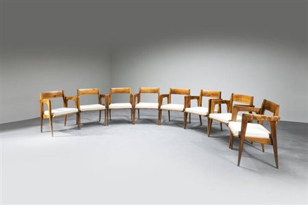 AUGUSTO ROMANO<BR>Set di otto poltroncine