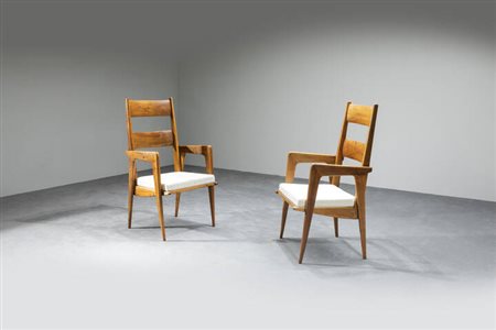 AUGUSTO ROMANO<BR>Coppia di poltroncine capotavola