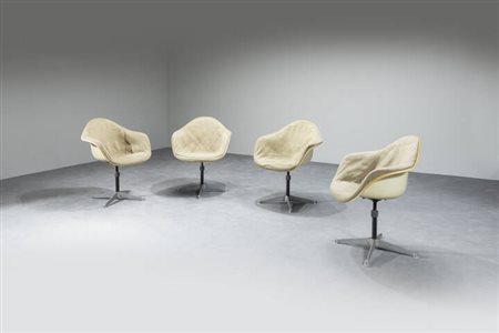 CHARLES E RAY EAMES<BR>Quattro poltroncine mod. Fonda