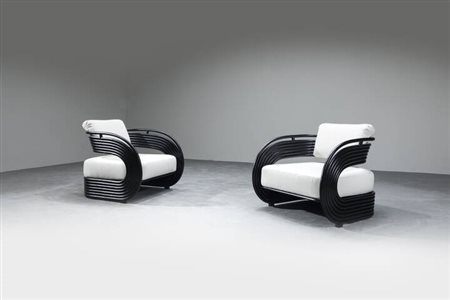 JOE COLOMBO<BR>Coppia di poltrone mod. Nastro