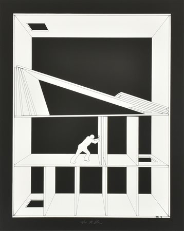 Roberto Vota CASELLARIO N.2 serigrafia su carta, cm 57x44, es. 26/90 firma e...