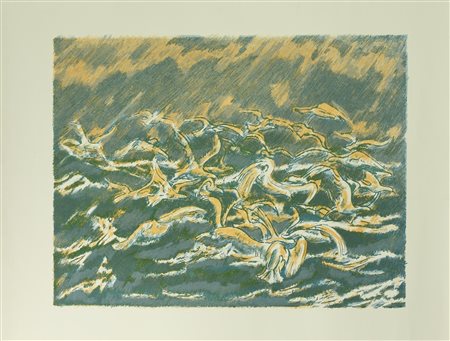 Anonimo COMPOSIZIONE litografia su carta, cm 50x70; es. s.t. Lievi difetti