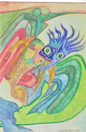 Dando ALDO E ELENA tecnica mista su carta, cm 50,2x34,7 firma, titolo e data...