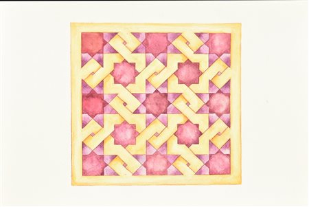 Francesca Zambon COMPOSIZIONE tecnica mista su carta, cm 22x30 sul retro:...