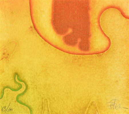 Fitron FRITROMAN tecnica mista su carta, 15x17 cm; es. 63/100 firma sul...