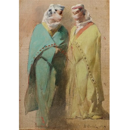Alberto Pasini (Busseto (Parma) 1826-Torino 1899)  - Donne in abiti orientali, 1869