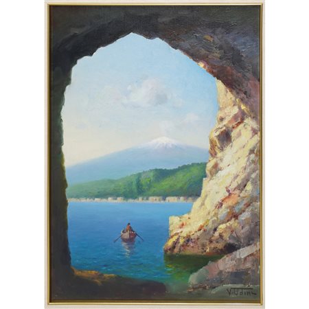 Vincenzo Udine (Palermo 1898-1981)  - Veduta dell'Etna dal mare