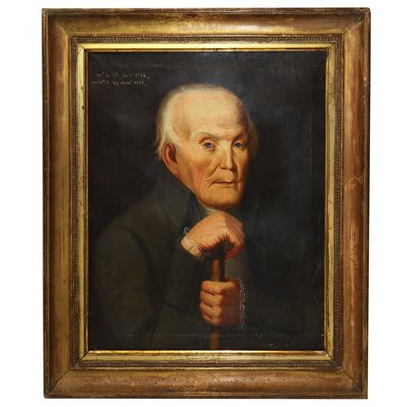 Ritratto di anziano con bastone, 19° secolo