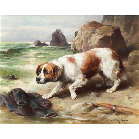 Carl Reichert (Vienna 27/08/1836-Graz 05/04/1918)  - San Bernardo sulla riva del mare