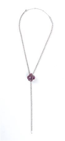  
Girocollo saliscendi in oro con corindoni rosa 
 