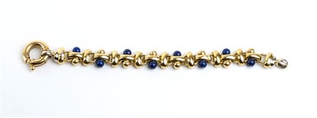  
Bracciale a maglie in oro e sfere in lapis 
 