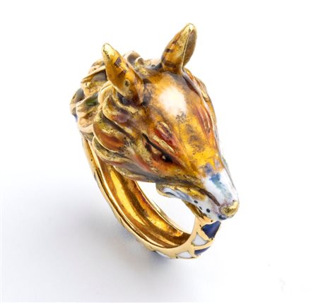  
Anello "volpe" in oro e smalti    
 