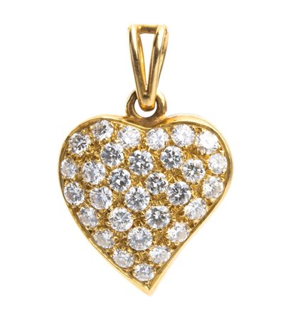  
Pendente a forma di cuore in oro e diamanti 
 