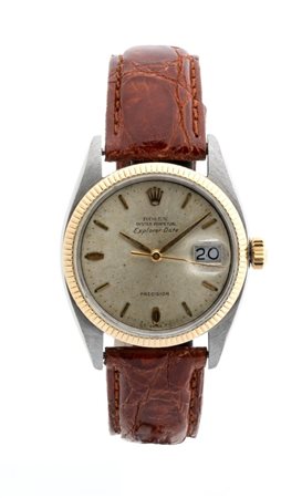  
ROLEX Explorer Date: rarissimo orologio da polso in acciaio e oro ref. 5701, 1960 
 