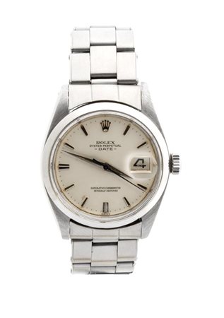  ROLEX Oyster Perpetual Date: orologio da polso in acciaio ref. 1500, 1960  
