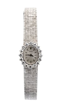  
PIAGET: orologio da polso Lady on oro bianco 18k e brillanti ref. 3877, anni '60 
 