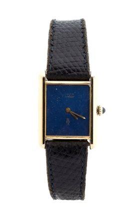  
LE MUST DE CARTIER Tank: orologio da polso in argento vermeille, anni '70-'80 
 