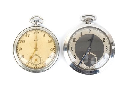  
LIP: due orologi da tasca acciaio 
 