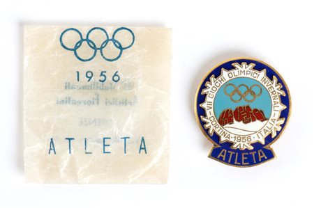  
Olimpiadi, Cortina 1956, distintivo ATLETA 1956
metallo 