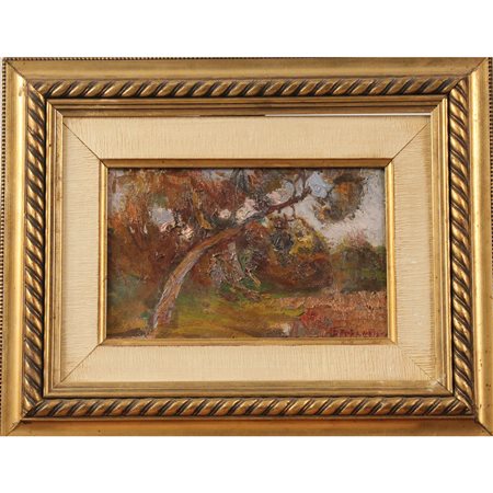 Pietro de Francisco (1873/1969) "Paesaggio con alberi" - "Landscape with trees"