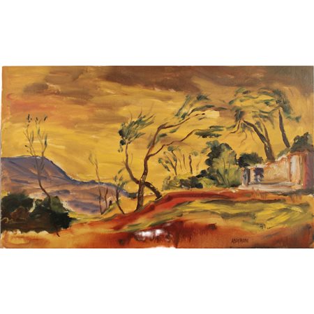 Aldo Pecoraino (1927/2017) "Paesaggio ventoso" - "Windy Landscape"