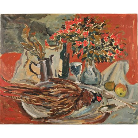 Aldo Pecoraino (1927/2017) "Natura morta con cacciagione" - "Still life with game"