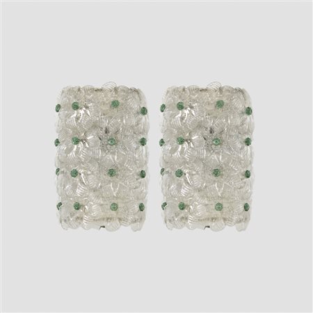 Flavio Poli, prod. Seguso (2) Murano, anni 50-60 21x14x7 cm.