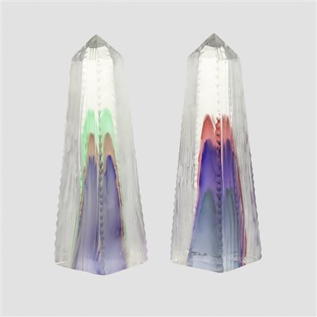 Prod. Cenedese (2) Murano, anni 70 25x7x7 cm.