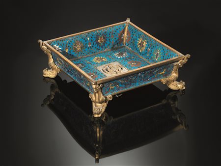 Rara jardinière Cina, dinastia Ming, XVII sec, in smalto cloisonnè, a sezione...