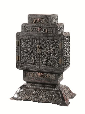 Stipo, Cina, dinastia Qing, sec. XIX, in legno zitan e legno duro,...