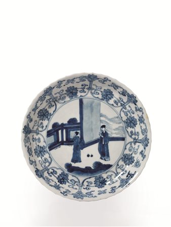 Piatto Cina dinastia Qing, marchio e periodo Kangxi (1662-1722), decorato al...