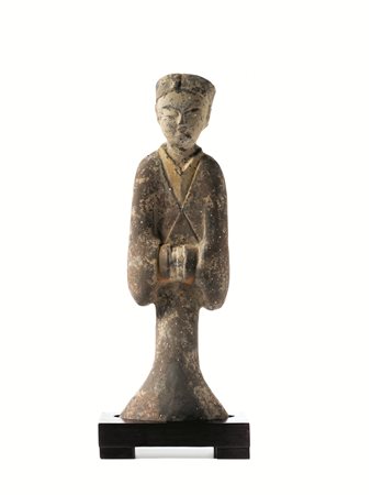 Figura Cina dinastia Han (206 a.C.â€“ 220d.C), raffigurante cortigiana, in...