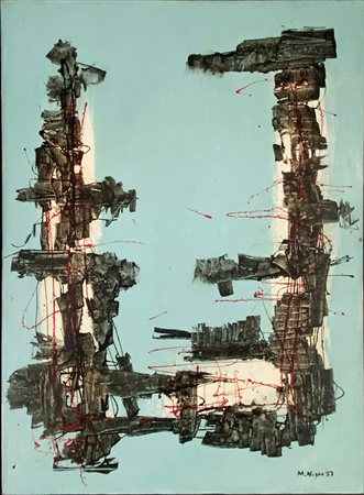 Mario Nigro, S.T. (Composizione in blu, nero e rosso), 1957