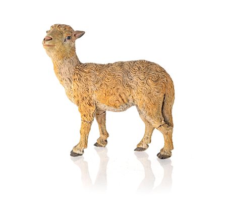 Pecora in terracotta con occhi in vetro