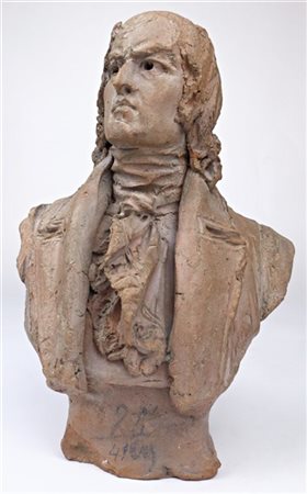 Scultore del secolo XIX. Busto di gentiluomo, terracotta (h. cm 23) (difetti e
