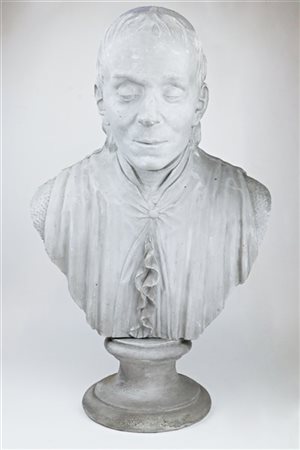 Scultore del secolo XIX. "Busto di ecclesiastico" scultura in gesso (h. cm 70)