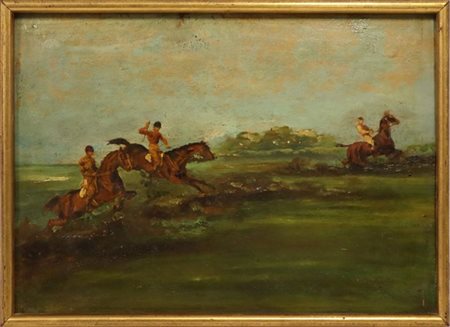 Lotto composto da due dipinti di diversi soggetti, misure e supporti 
In cornic